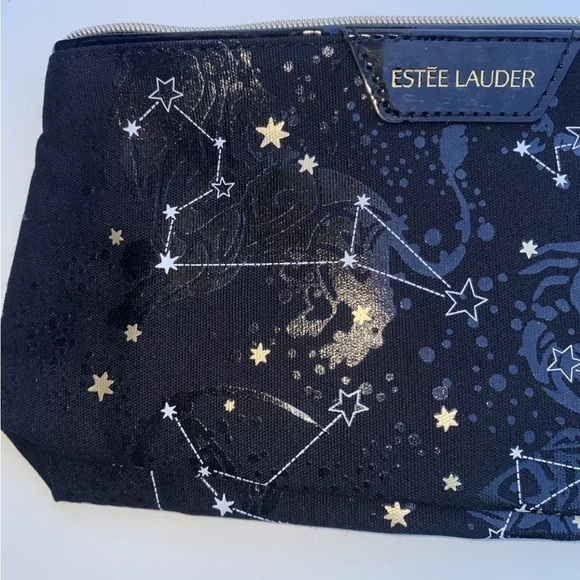 Estee Lauder Cosmetics Makeup Travel Bag (Black with White Constellations) - Picture 4 of 6